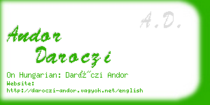 andor daroczi business card